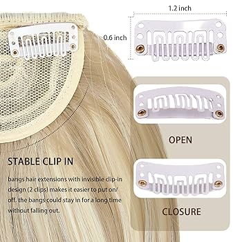 Amazon.com : XRACEPHOL Blonde Bangs Clip in Thick Natural